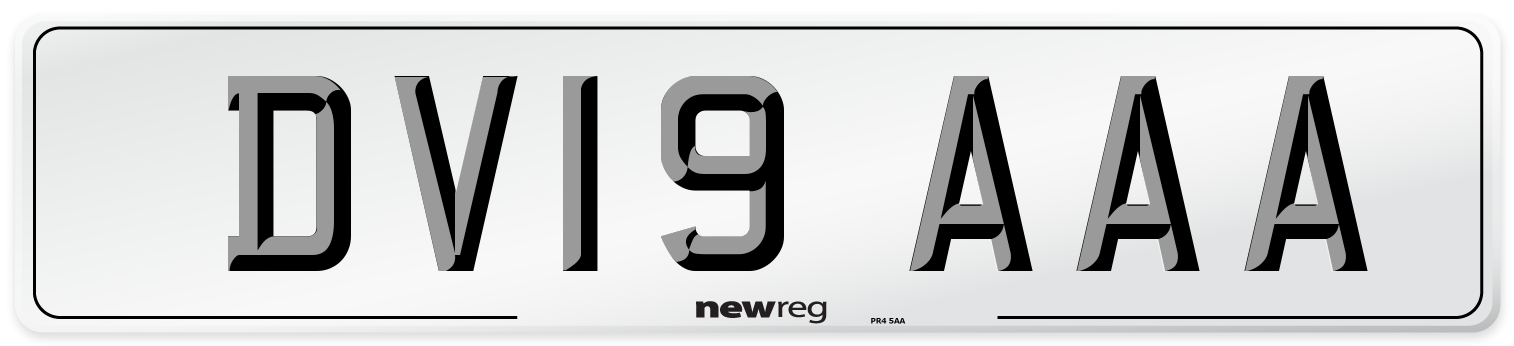 DV19 AAA Number Plate from New Reg